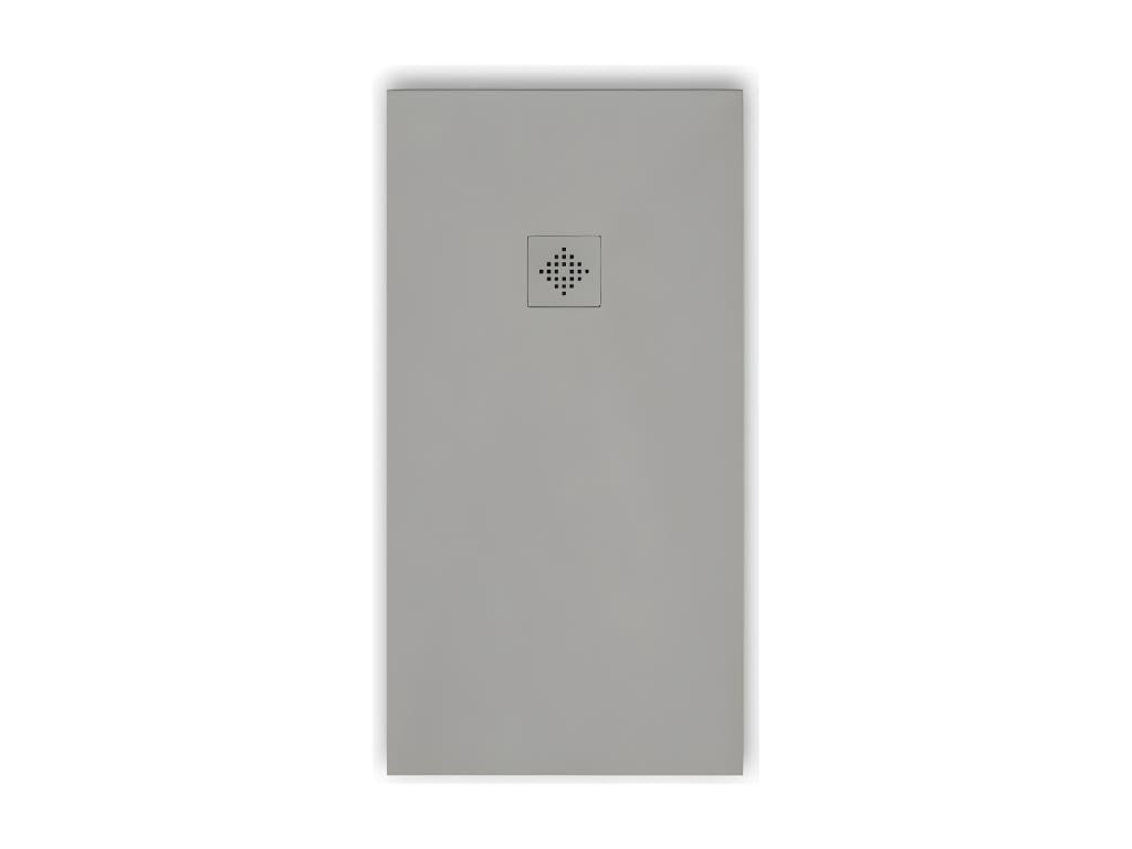 Receveur de douche 70x140 cm extra plat PURE en résine surface ardoisée gris Grille grise SEIO85533