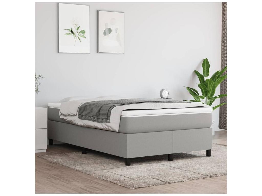 Sommier à Dekonao de lit avec matelas Gris clair 120x200 Tissu UZTT07957