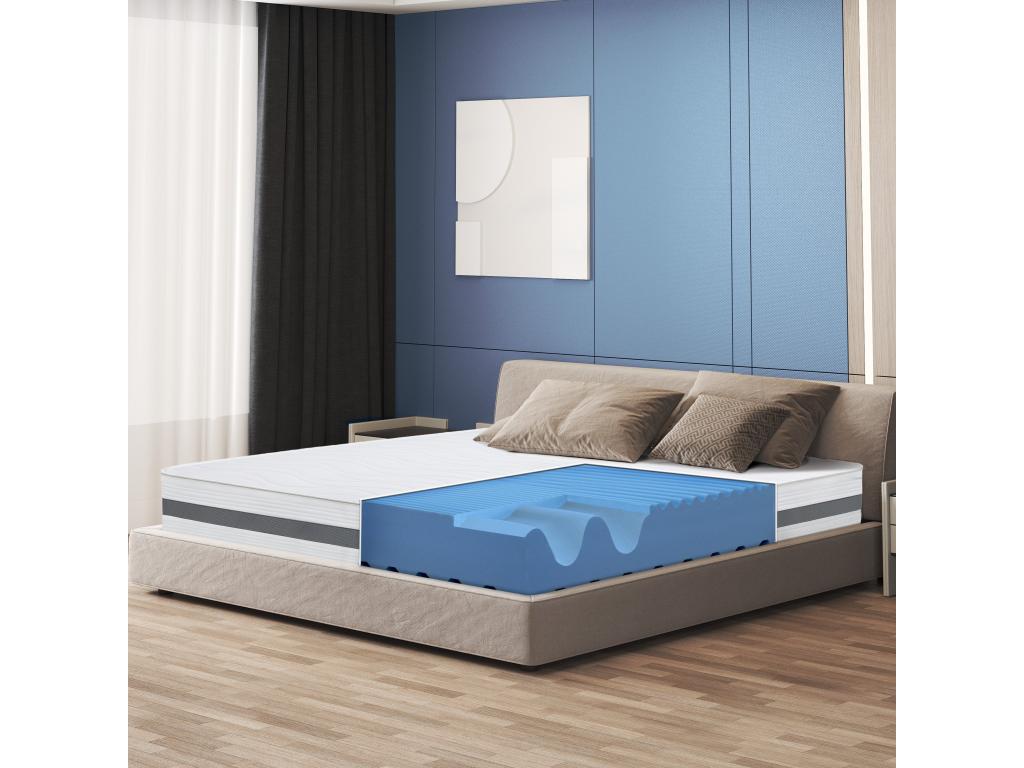 Matelas Simple XL 135x205 à mémoire orthopédique - Hauteur 20 cm - Fabriqué en Italie RYZQ57873