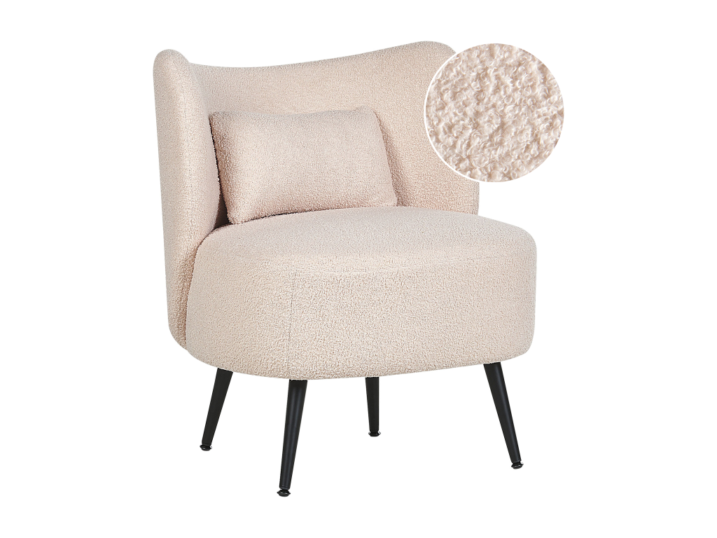 Fauteuil Dekonao Bouclé Beige XUBF14560