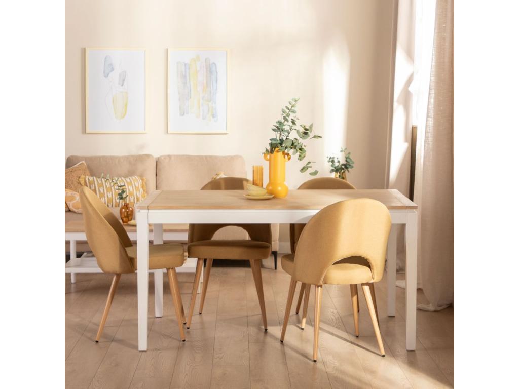 Table extensible en bois naturel 150x78,5 cm-Dekonao TYPV38505