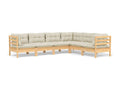 Salon de jardin 6 pcs avec coussins crème Bois de pin massif THTI46848