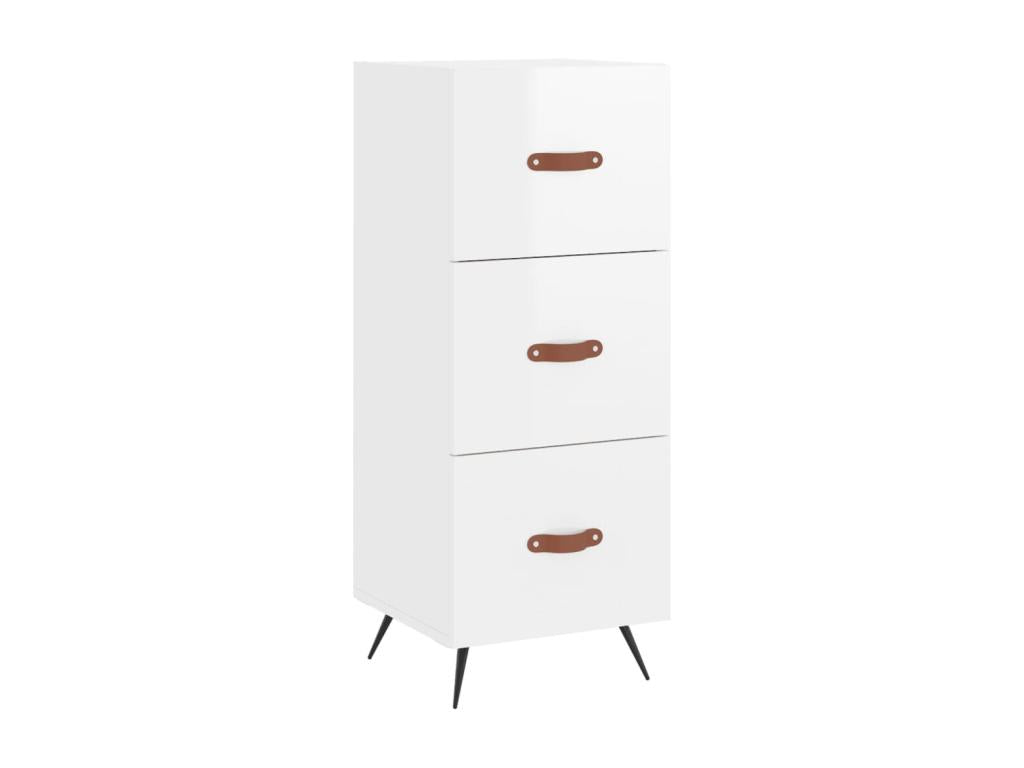 Buffet haut Blanc brillant 34,5x34x180 cm Bois d'ingénierie IQKZ82060