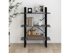 Bibliothèque à 3 niveaux Gris 80x30x105 Bois de pin massif GEVZ28754
