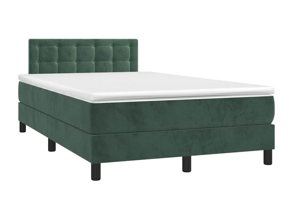 Sommier à Dekonao de lit avec matelas LED vert foncé 120x190 cm SECZ11587