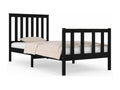 Cadre de lit sans matelas noir bois massif OXZQ46202