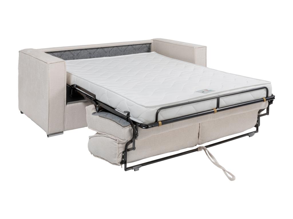 Canapé 3 places convertible express en tissu texturé jaune moutarde - Couchage 140 cm - Matelas 14 cm Dekonao LWNS72425