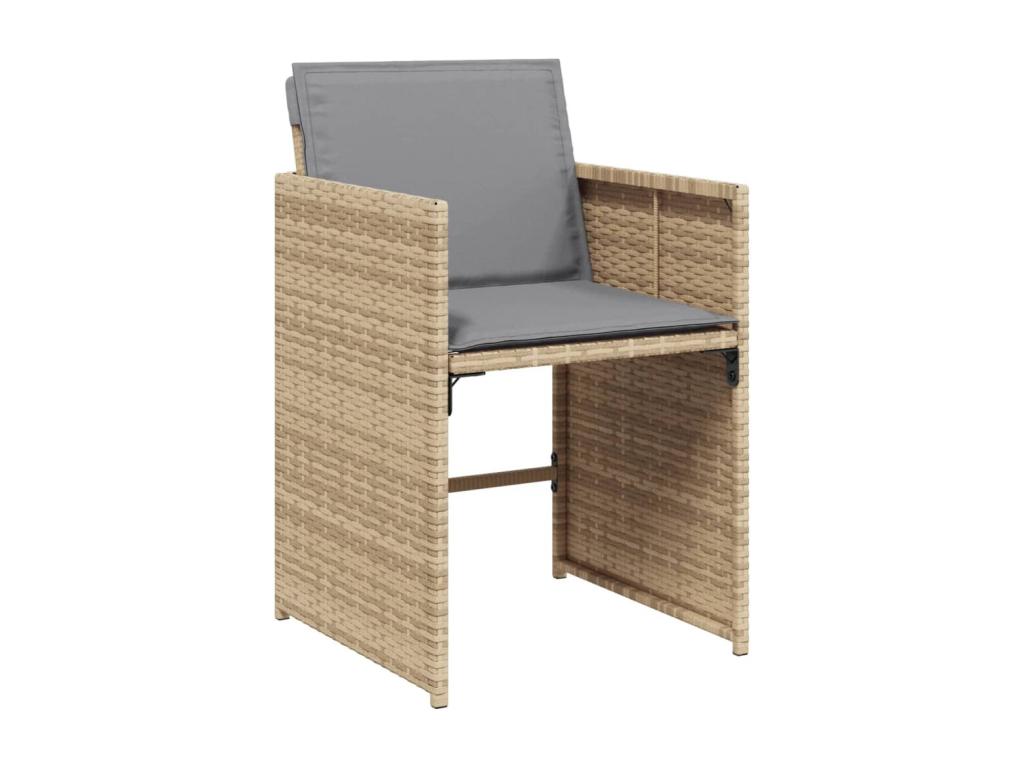 Ensemble à manger de jardin et coussins 17 pcs méDekonao beige NFZT69600