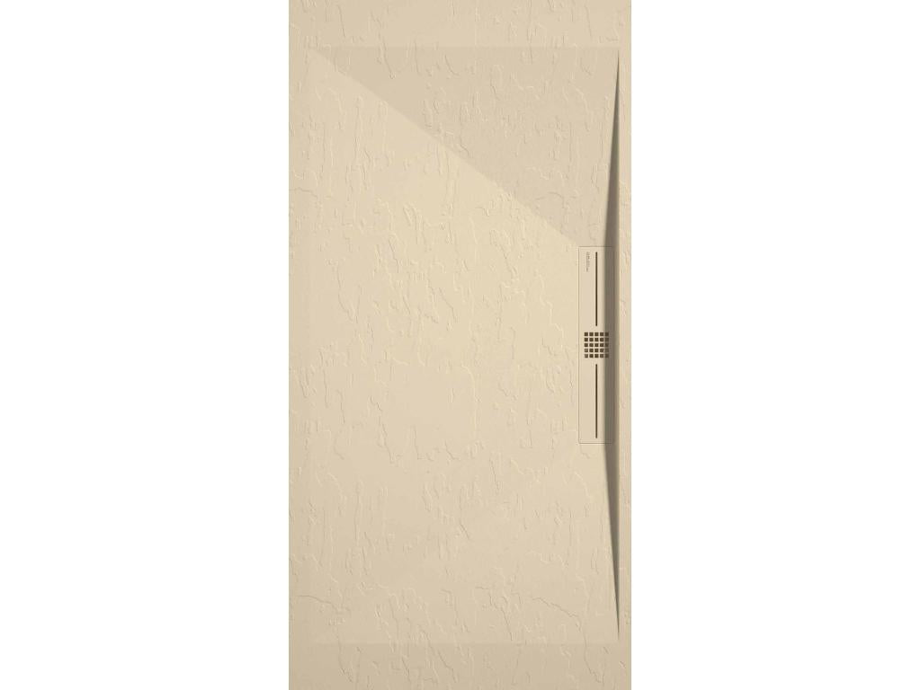 Receveur de douche Crème finition Ardoise Dekonao SIDE grille de couleur - 130x70 cm OHRD70867
