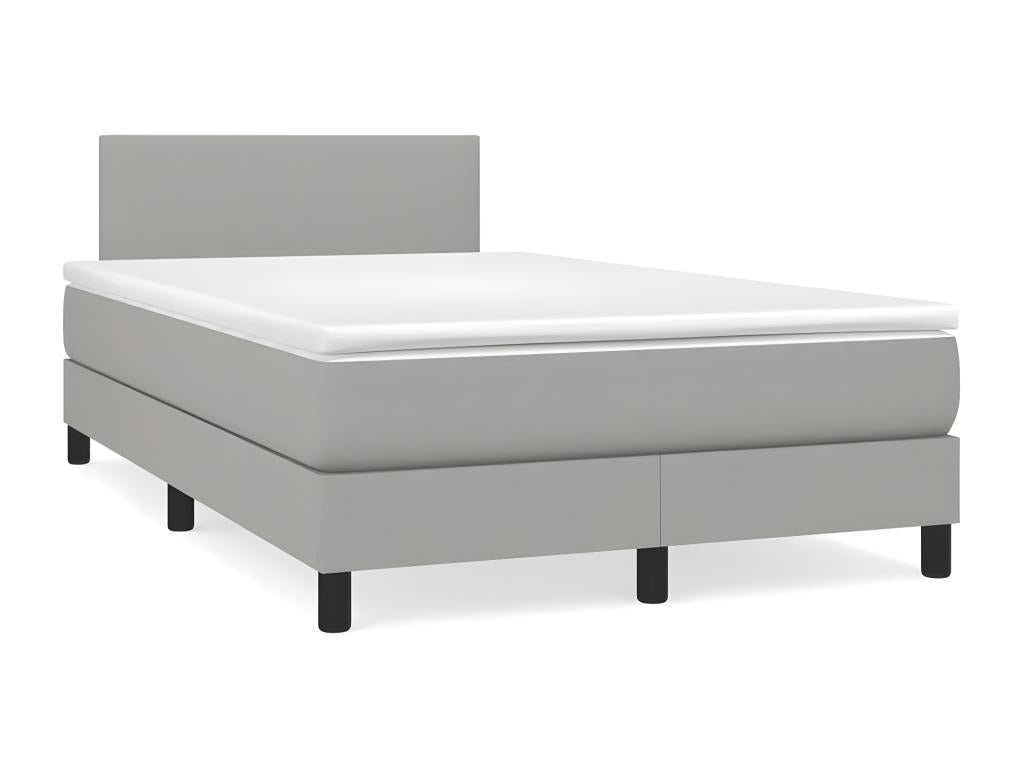 Sommier à Dekonao de lit matelas LED gris clair 120x190 cm tissu GGSC19747
