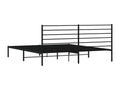 Cadre de lit métal sans matelas avec tête de lit noir 193x203cm IGSC32784