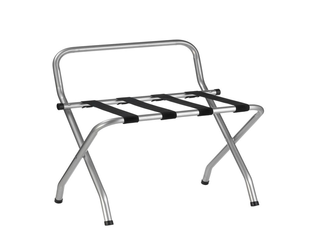 Porte-valise Ligniva en métal gris support-bagages accessoire de chambre hôtel pour sac de voyage et valise support valise pliable a VCFI95832