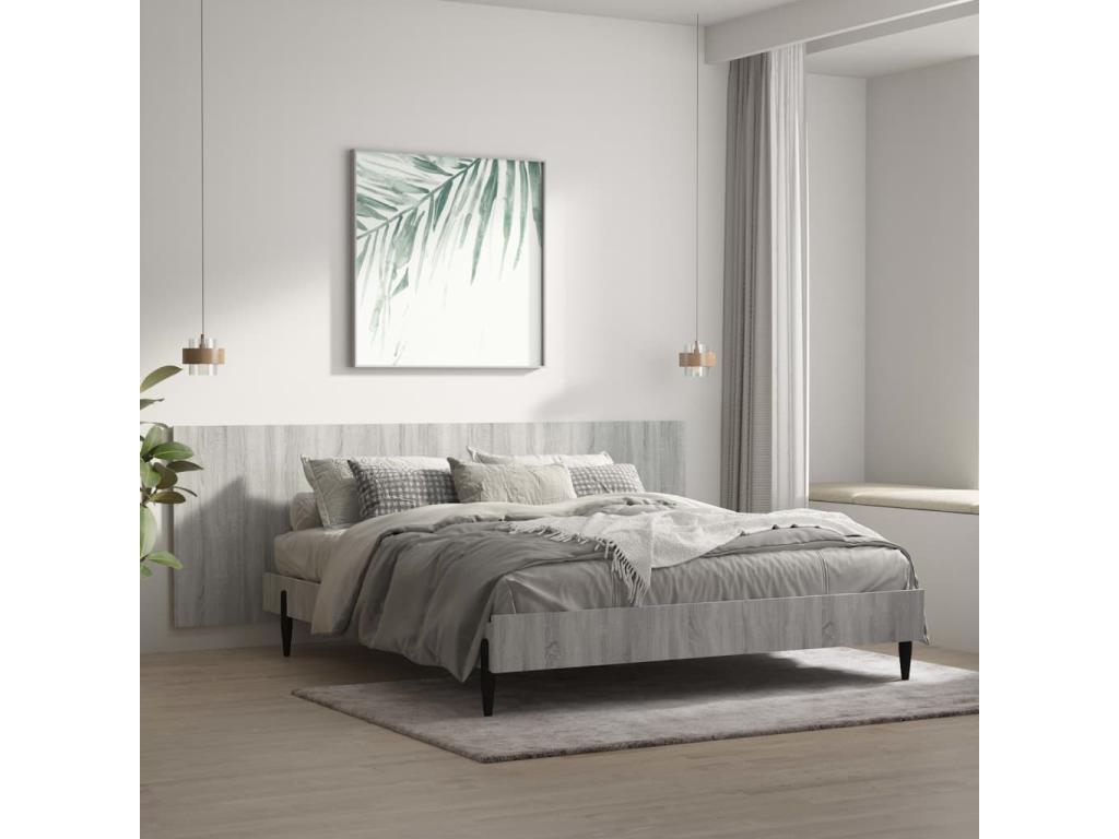 Tête de lit murale Dekonao gris 240x1.5x80 cm Bois d'ingénierie UKOE56330