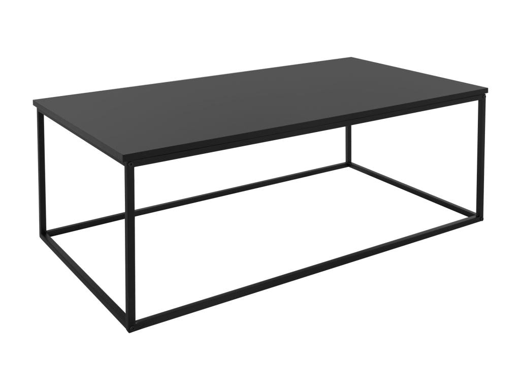 Table basse noir mat rectangulaire style industriel minimaliste métal 110x59 cm ZUYF16836