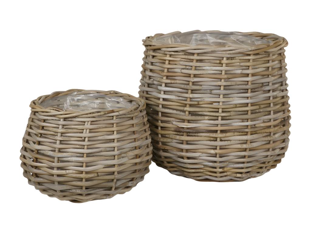 Lot de 2 Paniers Décoratifs de Rangement Dekonao Marron 38x38x34 cm Dekonao AIWS54223
