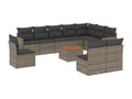 Salon de jardin 11 pièces avec coussins gris résine tressée CGHY95371