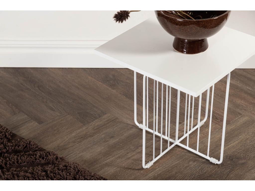 Table d'angle Dekonao 40x40cm blanche. JUPF79859