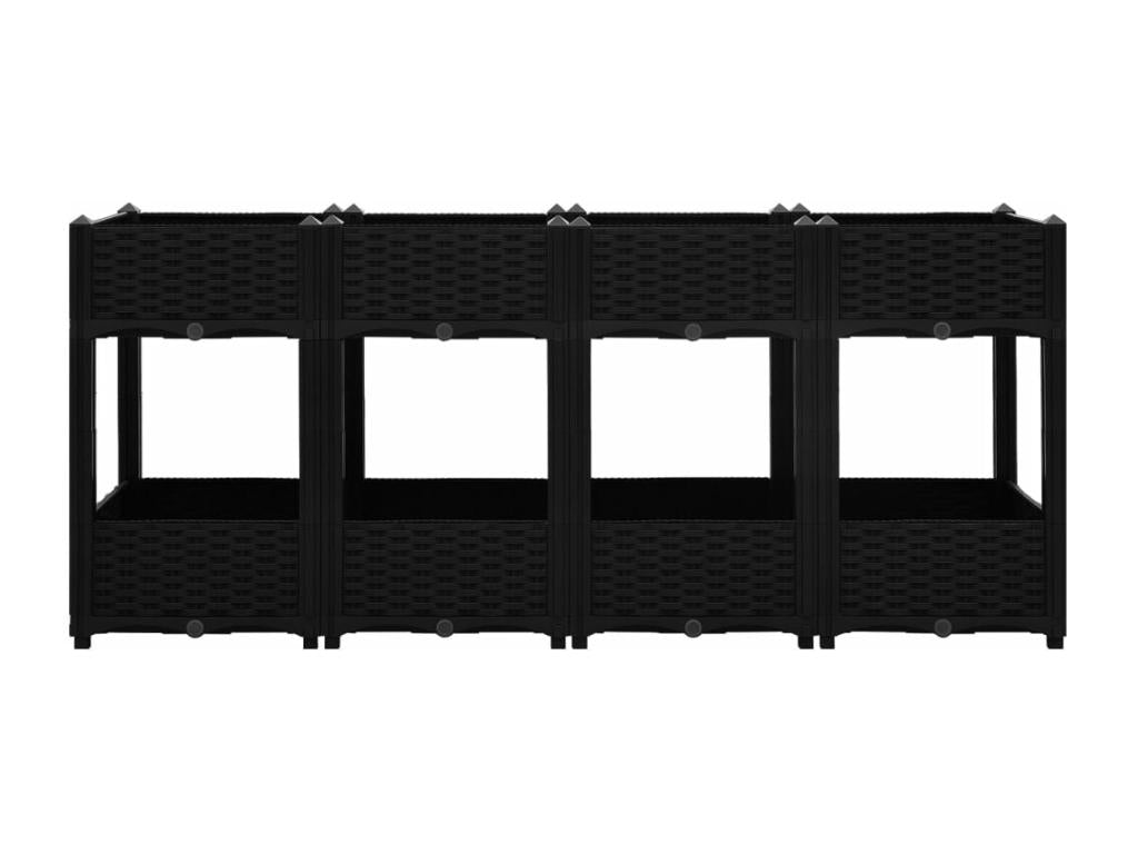 Jardinière lit surélevé plantes noire 160x40x71 cm 02 0000923 RAJJ23236