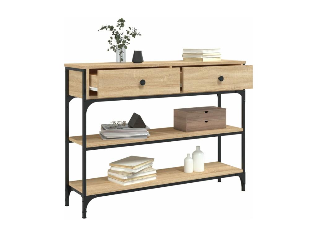 Table console chêne Dekonao 100x25x75 cm bois d'ingénierie MDZT18881