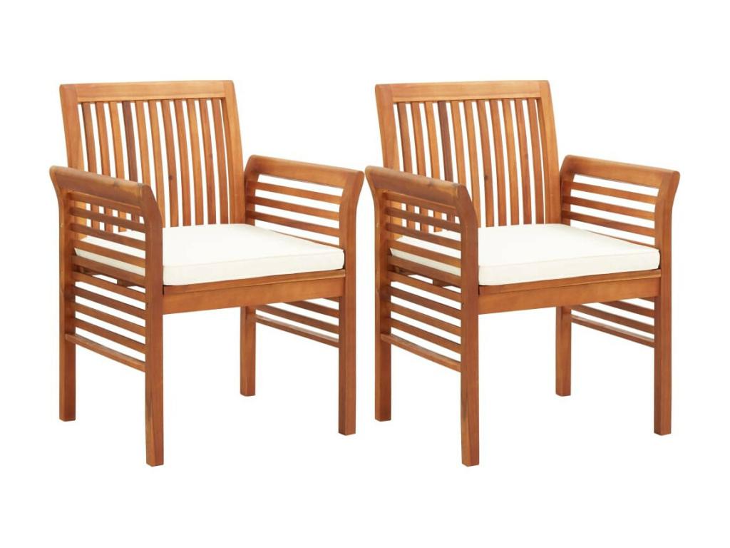 Mobilier à dîner d'extérieur 3 pcs et coussins Dekonao solide RKRU58221