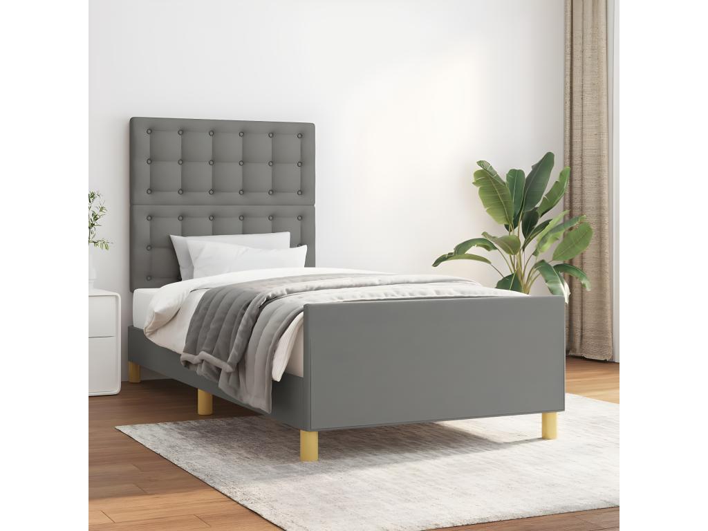 Cadre de lit sans matelas avec tête de lit 80x200cm tissu NPMW23187