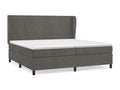 Lit à sommier tapissier et matelas Gris foncé 200x200cm Velours OCZO98576