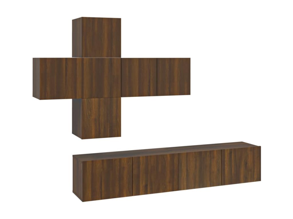 Ensemble de meubles TV 7 pièces Chêne marron Bois d'ingénierie GJVS86399