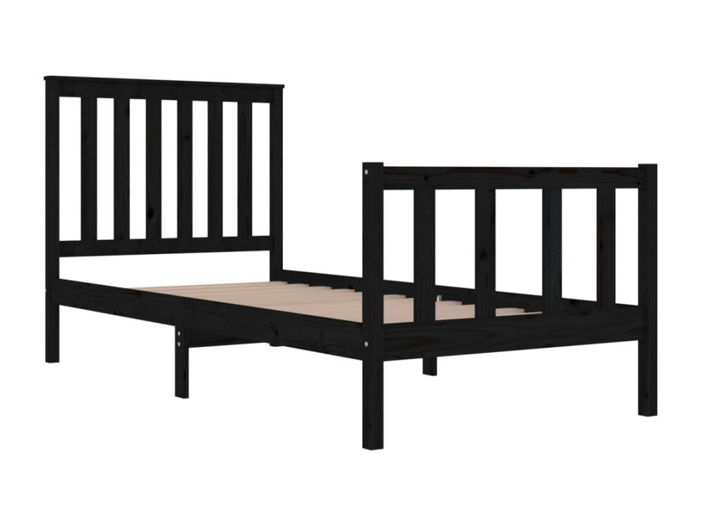 Cadre de lit sans matelas noir bois massif OXZQ46202