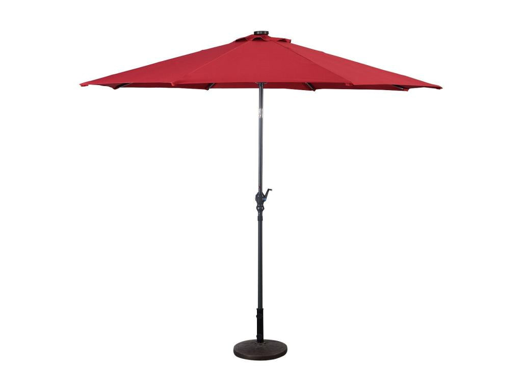 Parasol de Jardin Dia 300 CM/Parasol Déporté et Inclinable de Jardin avec 24 LED Vin Rouge OCZJ86744