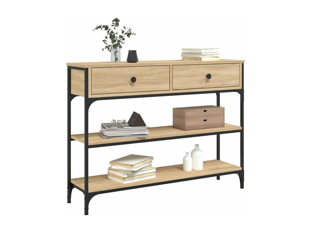 Table console chêne Dekonao 100x25x75 cm bois d'ingénierie MDZT18881