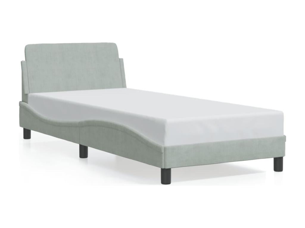 Cadre de lit sans matelas gris clair 90x190 cm velours DBSM30833