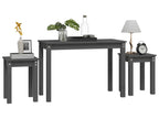 Tables gigognes 3 pcs Gris Bois de pin massif HLLS55956