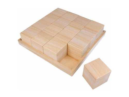 2 plateaux et 32 ​​cubes en bois - 26,5x26,5x6,5 cm QWPA81676