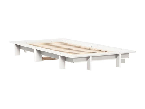 Cadre de lit sans matelas blanc 100x200 cm bois de pin massif QONL75043