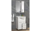 Dekonao 3-pièces lavabo meuble de salle de bains ensemble lavabo tiroir armoire de toilette Lisalo L blanc HFSP94165
