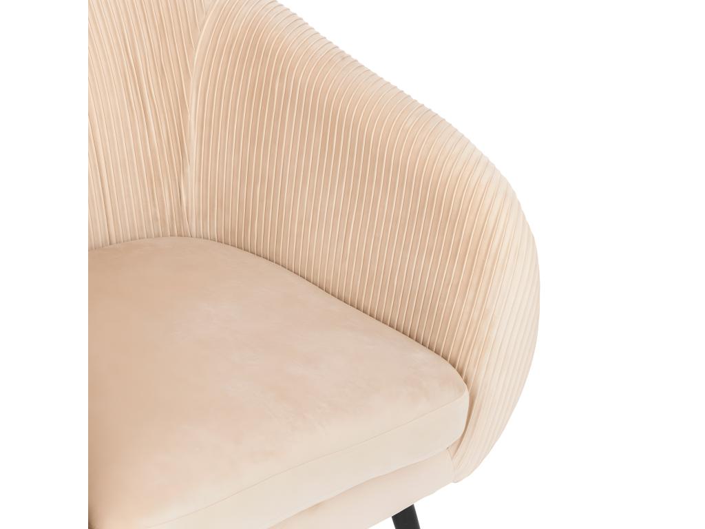 Fauteuil en Velours Beige Dekonao et pieds en métal noir YOGX90447