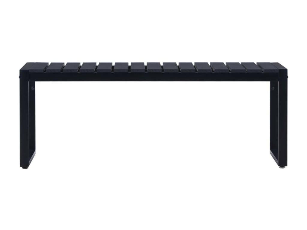 Banc de jardin 120.5cm Panneau PS Noir KUGF66264