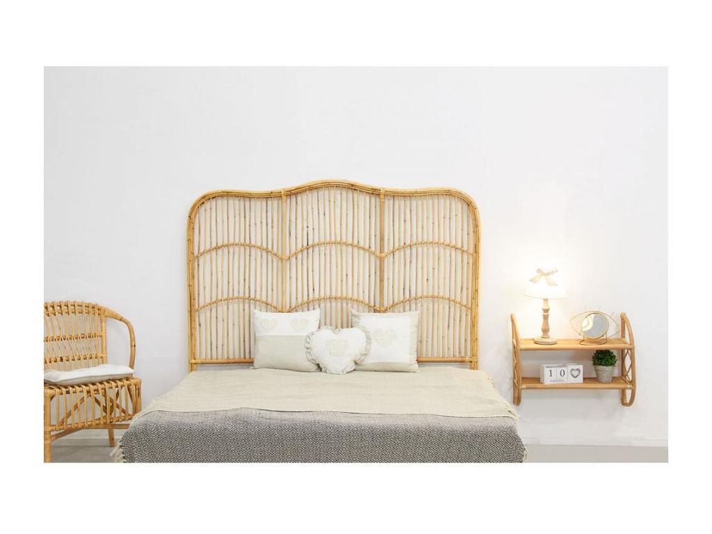 Tête de lit en rotin naturel Sommier 160 cm ASLY71047