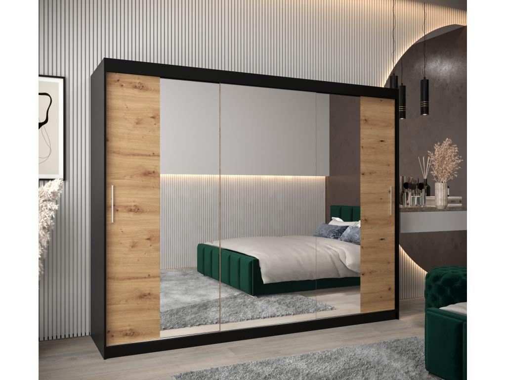 Armoire Dekonao 2 À Portes Coulissantes 200/250/62 3 Portes Noir/Dekonao OSVJ75533