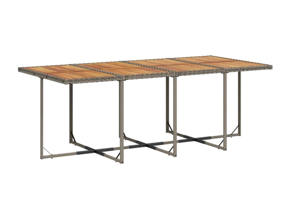 Ensemble à manger de jardin 9 pièces coussins gris résine tressée ZLLH70834