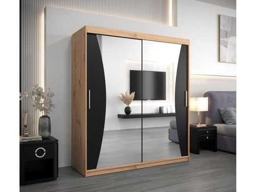 ARMOIRE Dekonao À PORTES COULISSANTES 200/180/62 2 Portes Dekonao/Noir NSCB73008