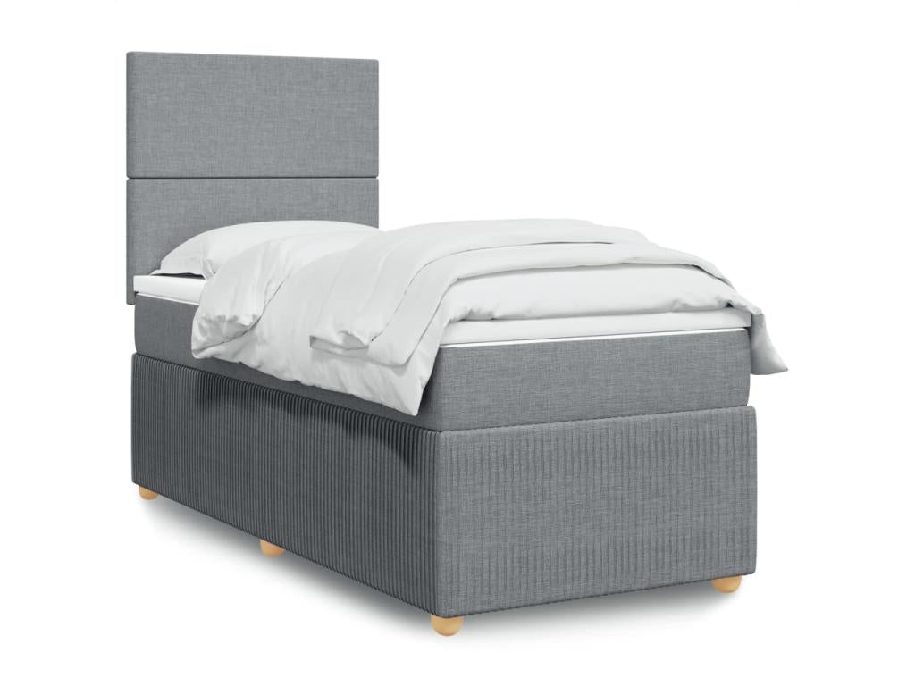 Sommier à Dekonao de lit avec matelas gris clair 80x200 cm tissu IBBL94729