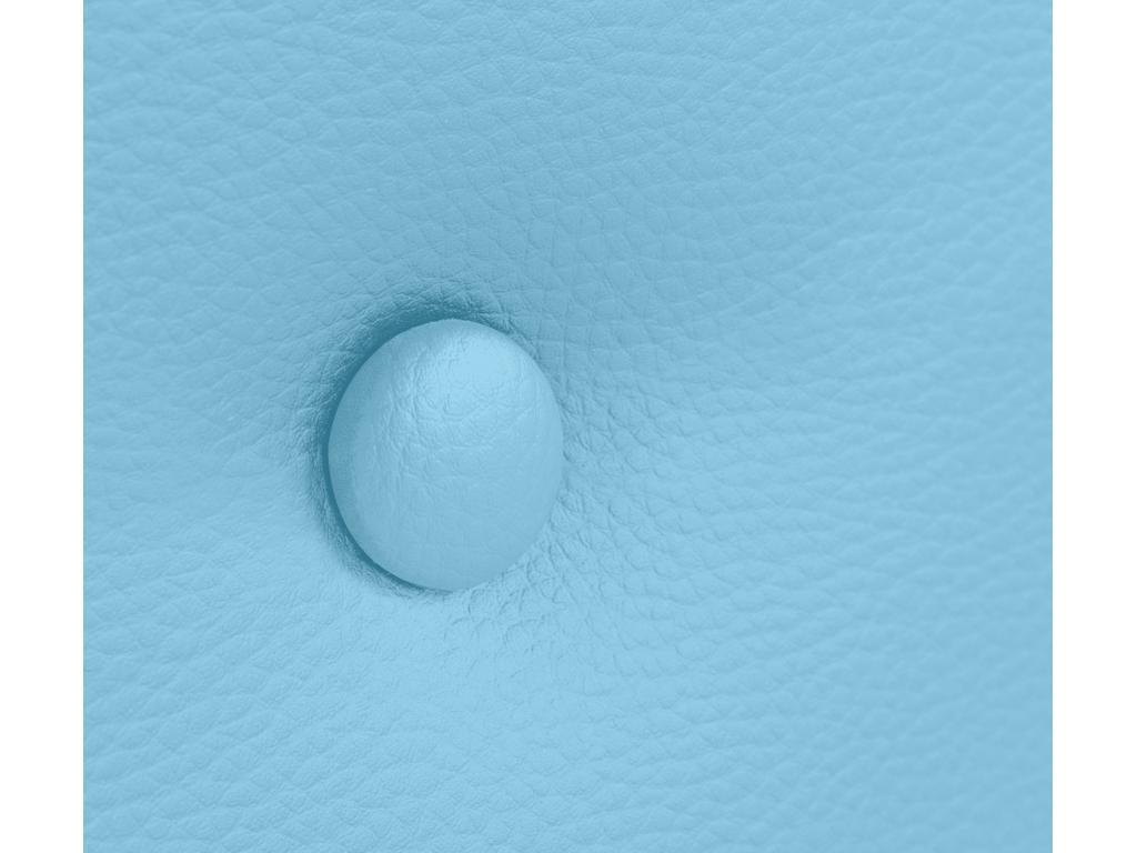 Dekonao Tête de lit similicuir avec 2 Dekonaoées de boutons 150x50cm Lits 150 - Bleu Ciel BESP80996