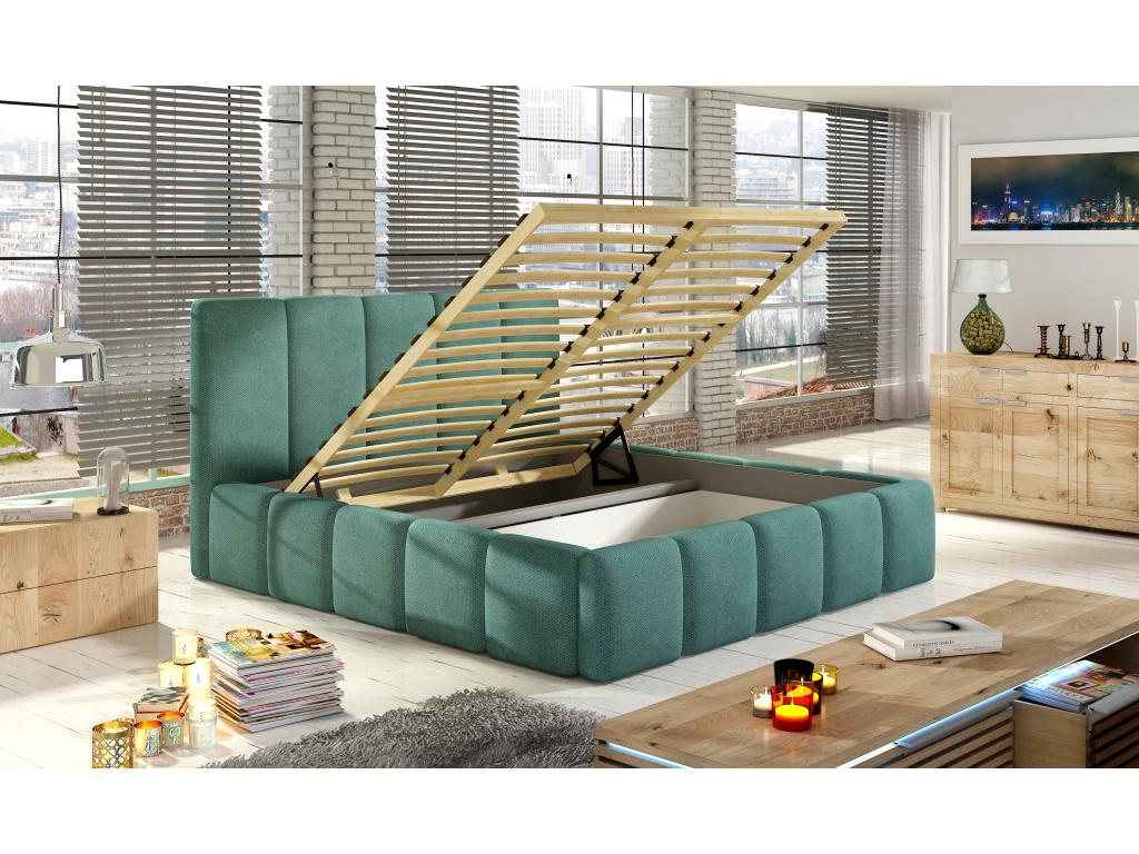 Lit moderne capitonné cuir synthétique Dekonao-Couleur Blanc-180x200 YDDR25584