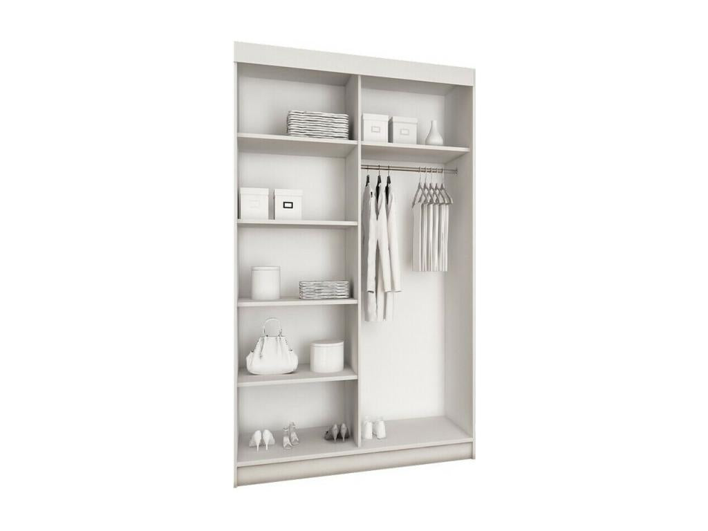 Armoire Dekonao 103 Blanc 200x100x62cm Portes d'armoire Glissement BGFD19461