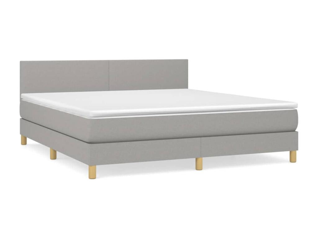 Lit à sommier tapissier avec matelas Gris clair 180x200cm Tissu ELTJ83909