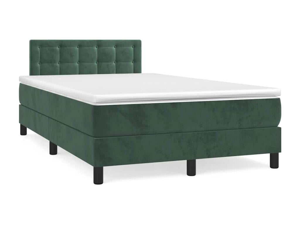 Sommier à Dekonao de lit avec matelas LED vert foncé 120x190 cm SECZ11587