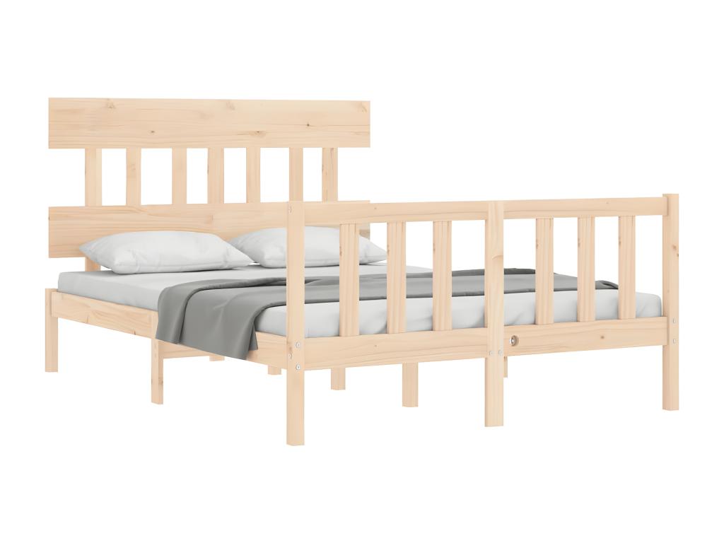 Cadre de lit sans matelas bois de pin massif ZTCR74762