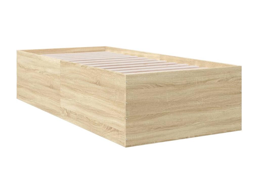 Cadre de lit chêne Dekonao 90x200 cm bois d'ingénierie MLCH59162