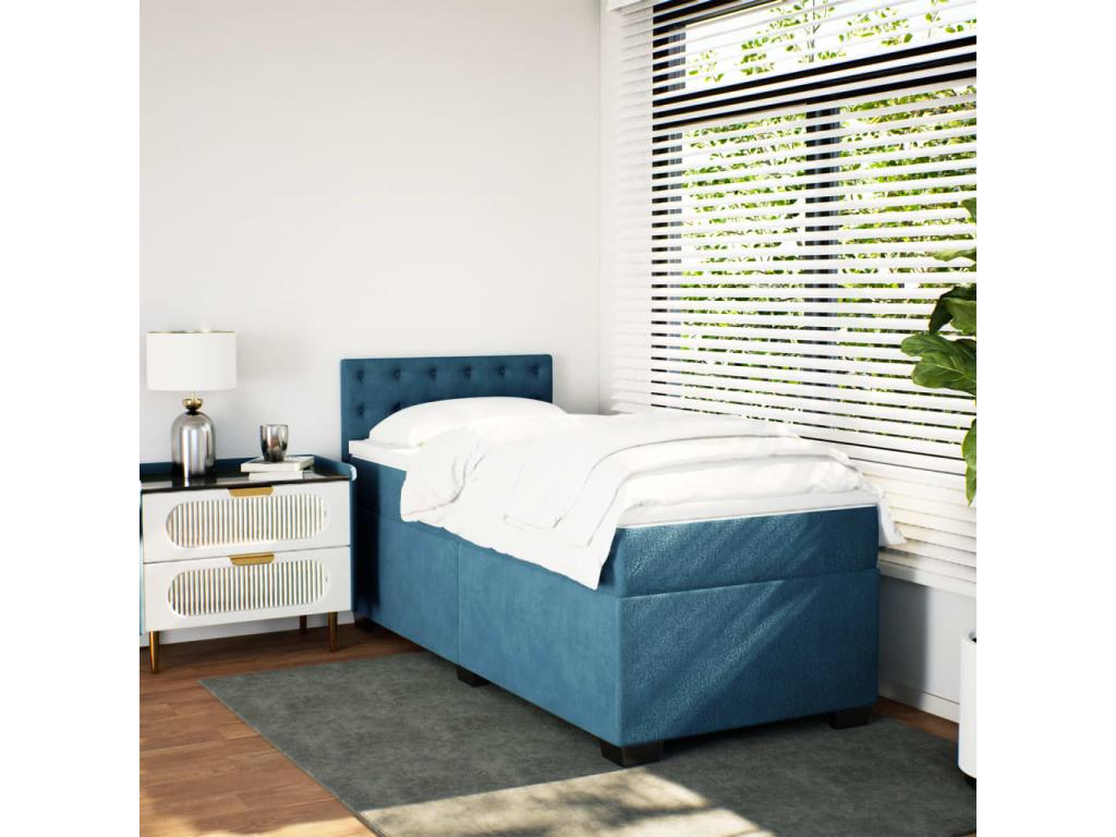 Sommier à Dekonao de lit avec matelas Bleu foncé 100x200 cm QJUC53242